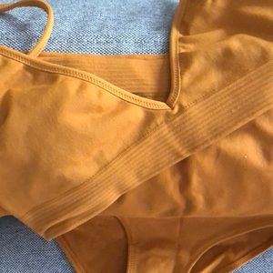 Uniqlo high rise orange serbert bikini